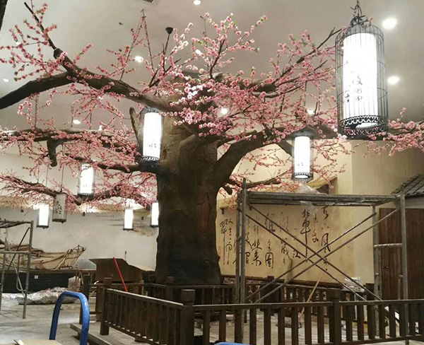 商场假山仿真树1